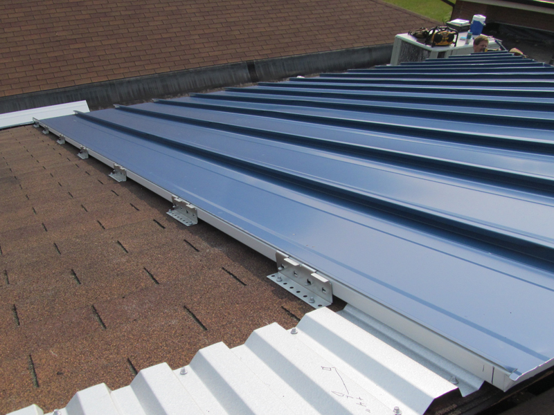 retrofit roof metal shingles roofing existing systems flat recover install reroofing mcelroy conventional mcelroymetal adding